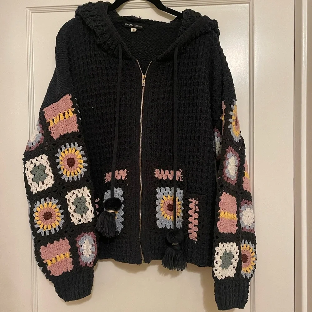Gorgeous Granny Square Knitted Sweater! - Picture 2 of 3